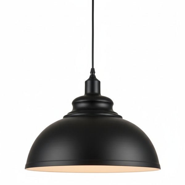 Matte Black Dome Pendant Light