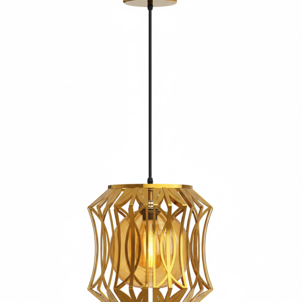 Ornate Gold Cage Pendant Light