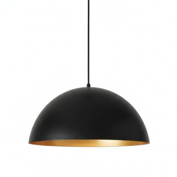 Large Black & Gold Interior Dome Pendant