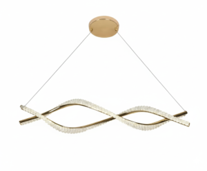LED Gold Crystal Double Helix Pendant