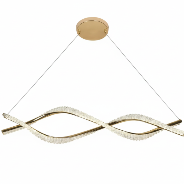 LED Gold Crystal Double Helix Pendant