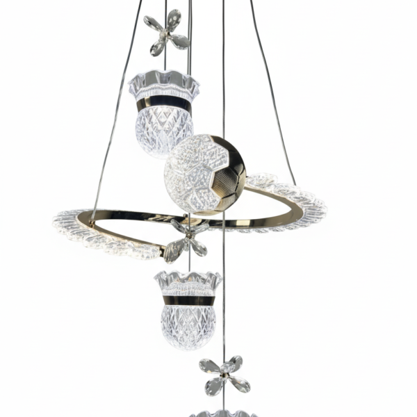 50W LED Crystal Flower Multi-Tier Pendant