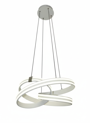 LED White Ribbon Knot Pendant