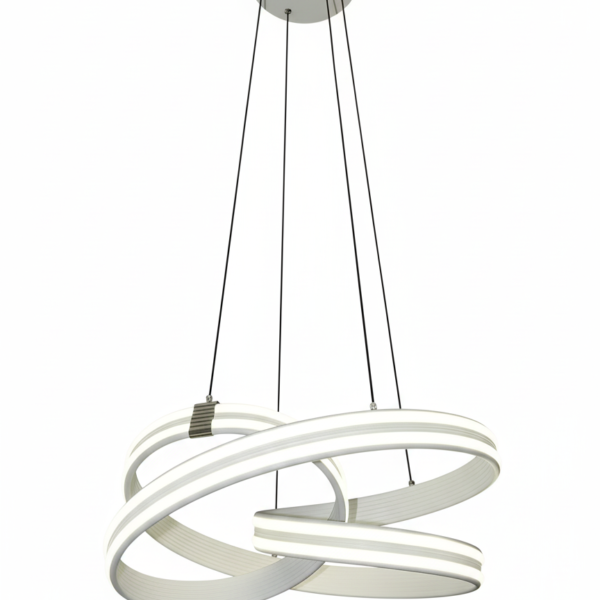 LED White Ribbon Knot Pendant