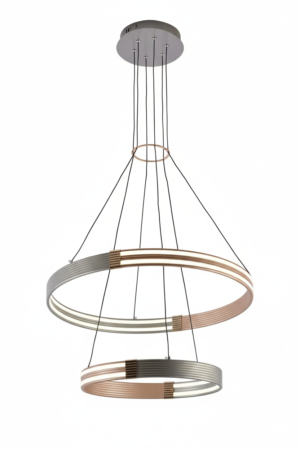 LED Triple Halo Ring Tiered Pendant