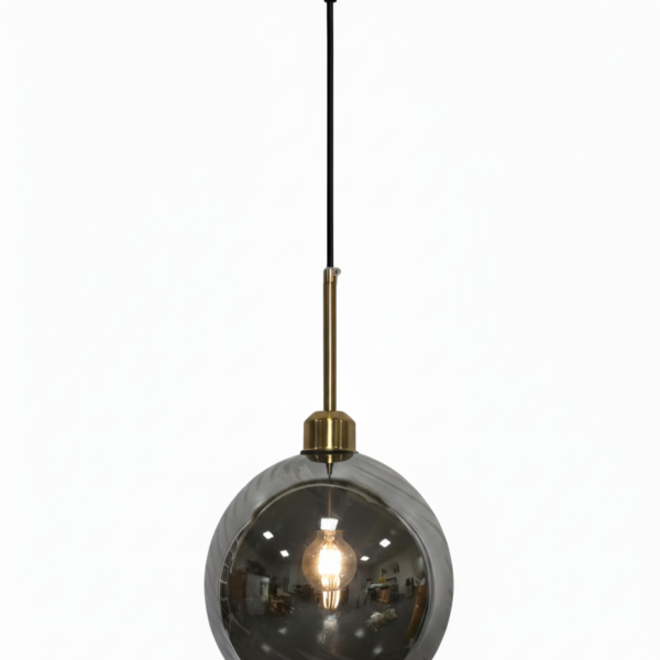 Smoked Mirror Ball Glass Pendant