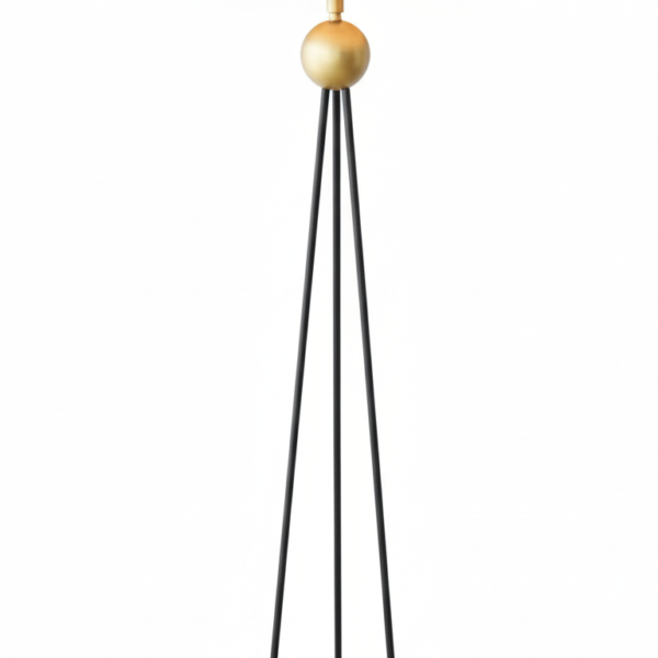 Black Tripod & Gold Globe Floor Lamp