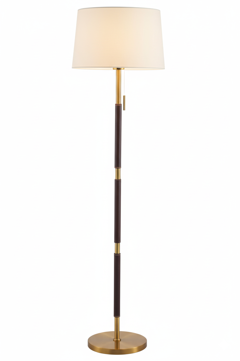 Leather Column Floor Lamp