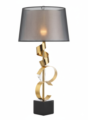 Gold Sculptural Ribbon Table Lamp