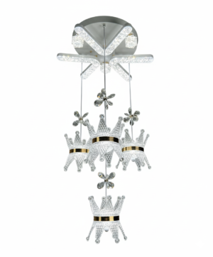 80W LED Crystal Crown Multi-Tier Pendant