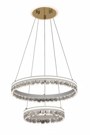 LED Crystal Dual Ring Tiered Chandelier