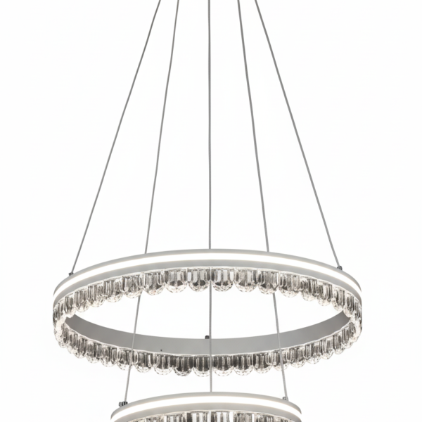 LED Crystal Dual Ring Tiered Chandelier