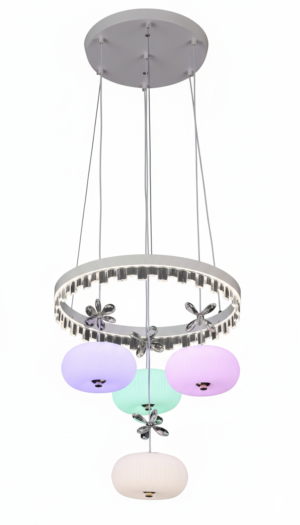 LED RGB Crystal Ring Multi-Ball Pendant