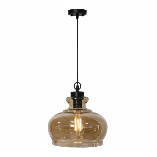 Amber Wide-Bodied Glass Pendant