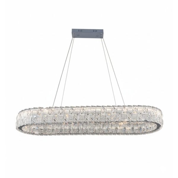 LED Crystal Mosaic Oval Bar Chandelier