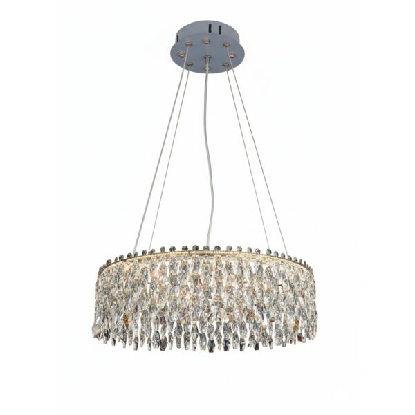 LED Crystal Teardrop Drum Chandelier 600mm