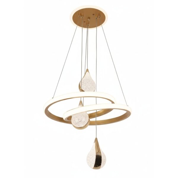 LED Gold Crystal Infinity Loop Pendant