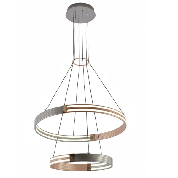 LED Triple Halo Ring Tiered Pendant