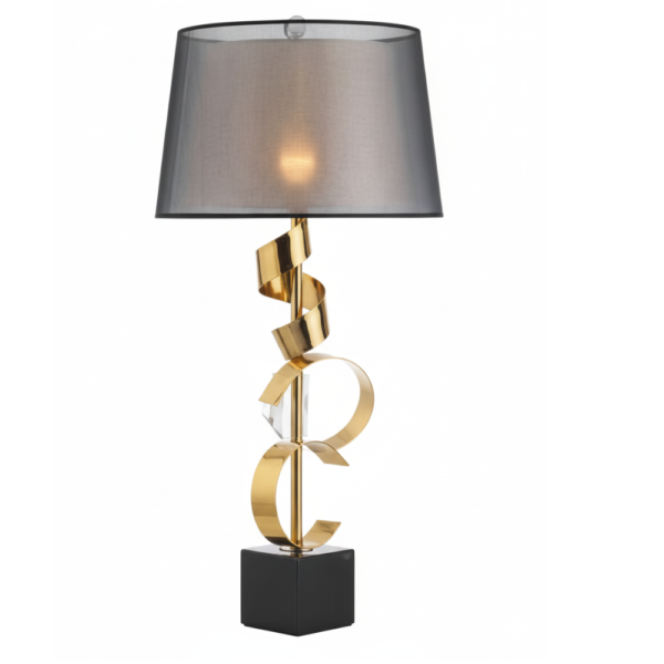 Gold Sculptural Ribbon Table Lamp